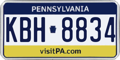 PA license plate KBH8834