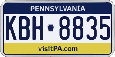 PA license plate KBH8835