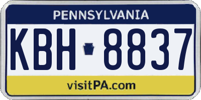 PA license plate KBH8837