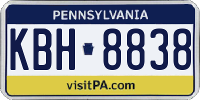 PA license plate KBH8838