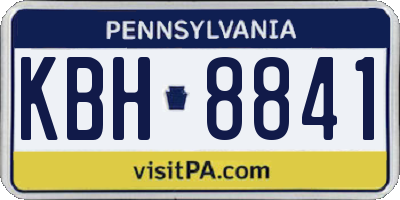 PA license plate KBH8841