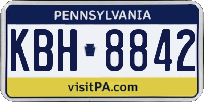 PA license plate KBH8842