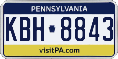 PA license plate KBH8843