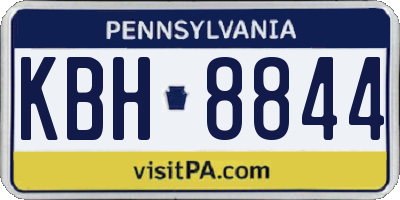 PA license plate KBH8844