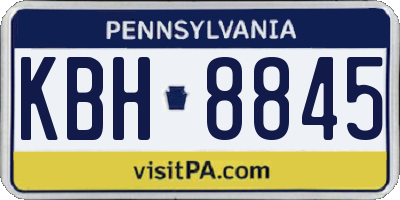 PA license plate KBH8845