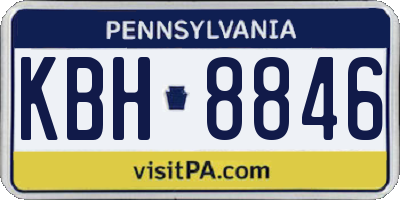 PA license plate KBH8846
