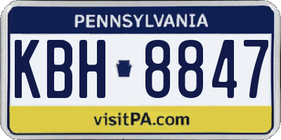PA license plate KBH8847