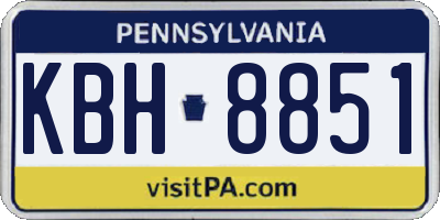 PA license plate KBH8851