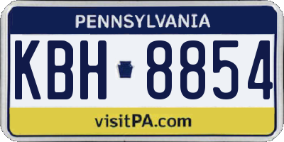 PA license plate KBH8854
