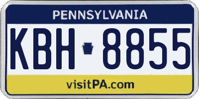 PA license plate KBH8855