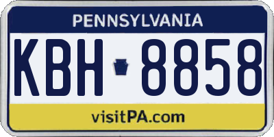 PA license plate KBH8858