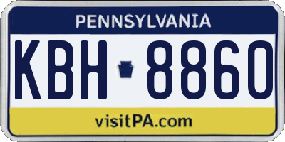 PA license plate KBH8860
