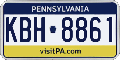 PA license plate KBH8861