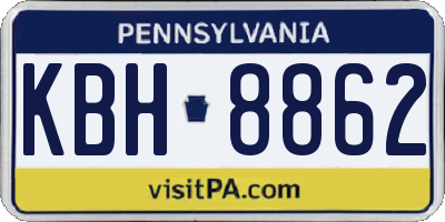 PA license plate KBH8862