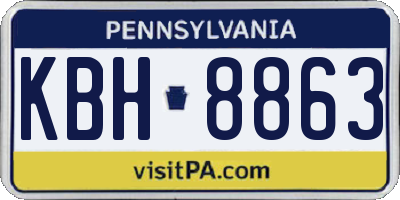 PA license plate KBH8863