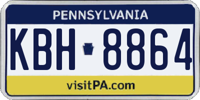 PA license plate KBH8864