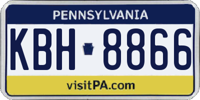 PA license plate KBH8866