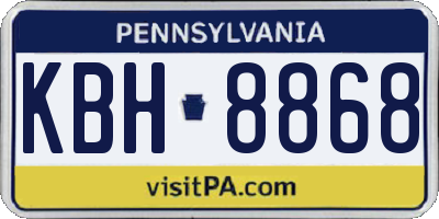 PA license plate KBH8868