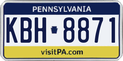 PA license plate KBH8871