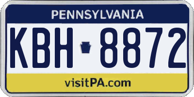 PA license plate KBH8872