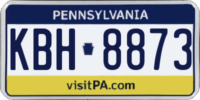 PA license plate KBH8873