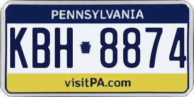PA license plate KBH8874