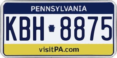 PA license plate KBH8875