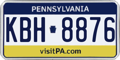 PA license plate KBH8876