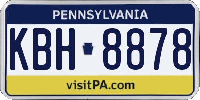 PA license plate KBH8878