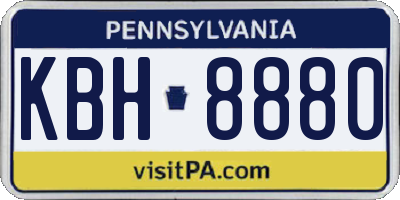 PA license plate KBH8880