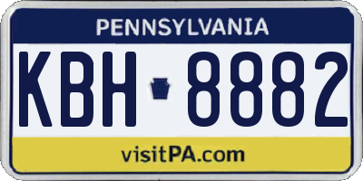 PA license plate KBH8882