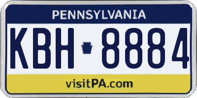 PA license plate KBH8884