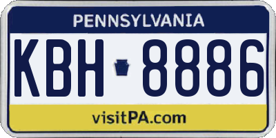 PA license plate KBH8886