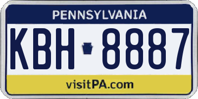 PA license plate KBH8887