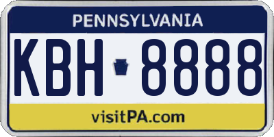 PA license plate KBH8888