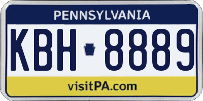 PA license plate KBH8889