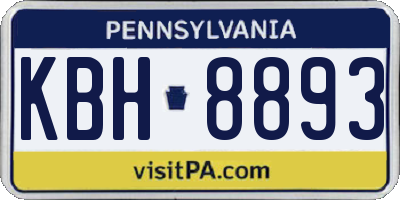PA license plate KBH8893