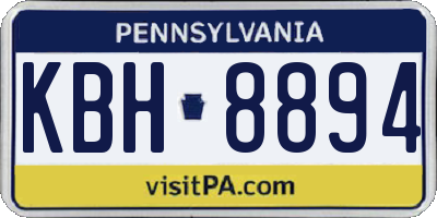PA license plate KBH8894