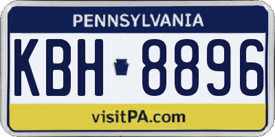 PA license plate KBH8896