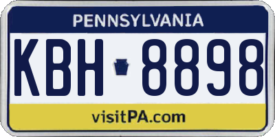 PA license plate KBH8898