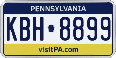 PA license plate KBH8899