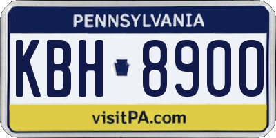 PA license plate KBH8900