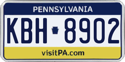 PA license plate KBH8902