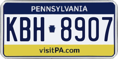 PA license plate KBH8907