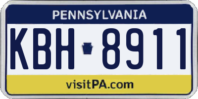 PA license plate KBH8911