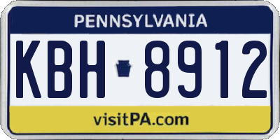 PA license plate KBH8912