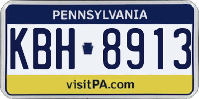 PA license plate KBH8913