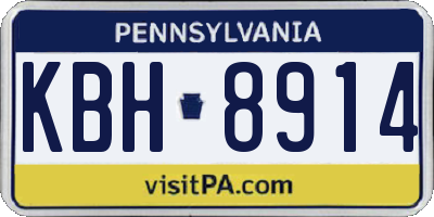 PA license plate KBH8914