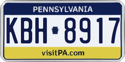 PA license plate KBH8917