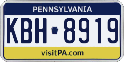 PA license plate KBH8919